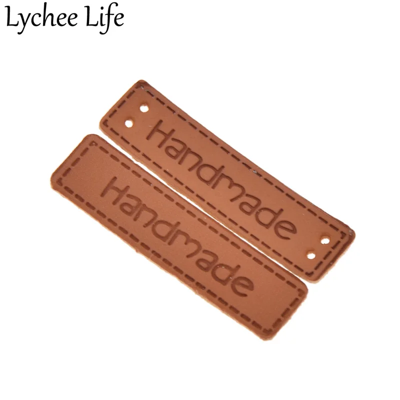 Lychee Life 50 шт. из искусственной кожи этикетка ручной работы Вышивание одежды тиснение бирки DIY с фабрики Домашняя Коллекция Новое поступление