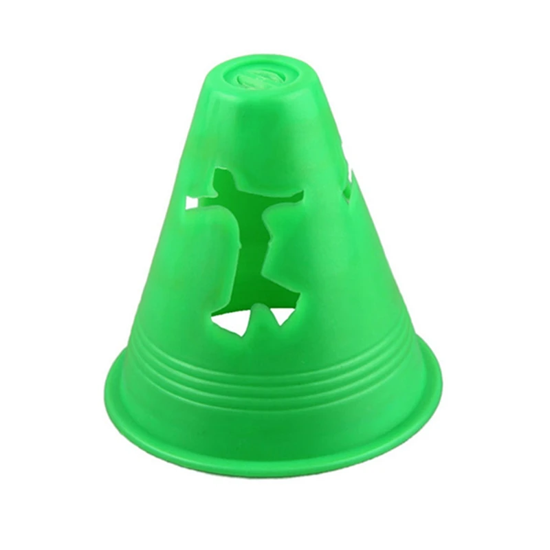 Зеленый 10pcs New inline skating Skate Football Speed Training Equipment Space Marker Cones Roller Slalom skate football training tool - Цвет: Зеленый