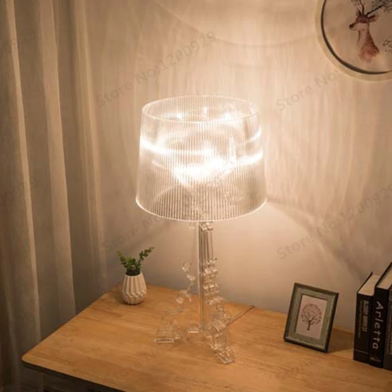 GZMJ Wonderland Modern Transparent ABS Plastic Phantom Shadows Bedroom Bedside Table Lamps LED Reading Desk Lights Home Lighting
