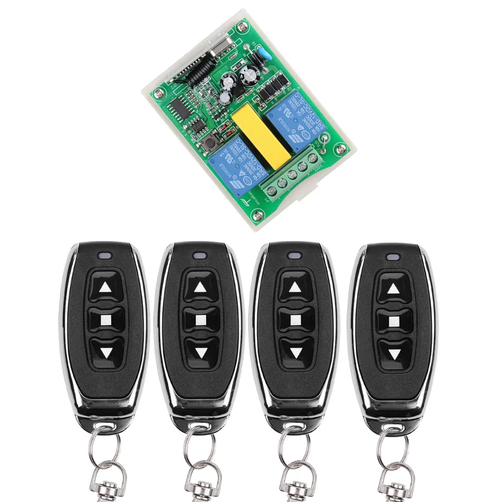 4 AC 220V RF 2CH беспроводной пульт дистанционного управления 1* приемник+ 2* передатчик для трубчатого двигателя двери гаража проекционный экран - Цвет: 4