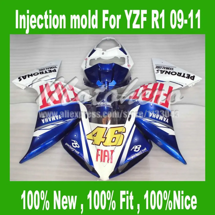 

100%Fit injection body for YAMAHA YZF R1 2009 2010 2011 YZF-R1 09-11 YZF1000 R1 09 10 11 YZF R1 09 10 11 fairing kits 2designs