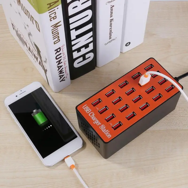usb-хаб 100 Вт 20 портов usb-хаб s с настенным зарядным устройством адаптер умная зарядная станция автоматическое определение технологии и складная вилка для зарядки