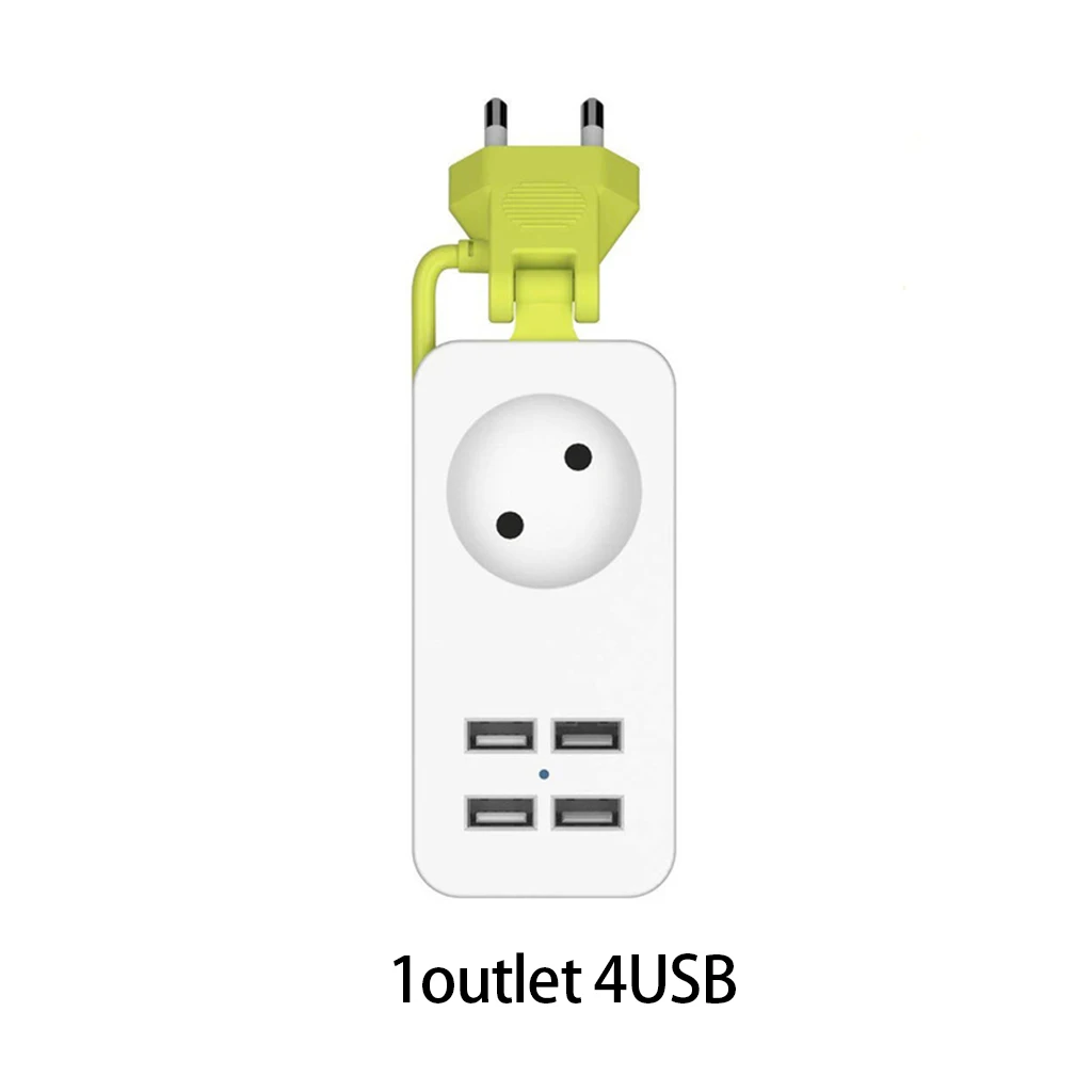 1 AC Outlet 4 USB Универсальная штепсельная вилка европейского стандарта, USB розетка, силовая лента, 1,5 м кабель, 1200 Вт, 250 В, настенная, несколько разъемов, портативная, 4 usb зарядная станция - Цвет: 1 AC Outlet 4 USB