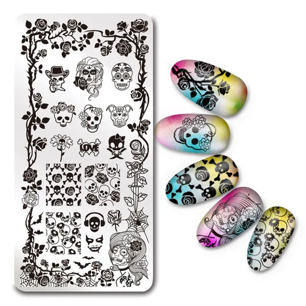 Pattern 10 BORN PRETTY 1 шт. Хэллоуин серия празднование ногтей штамповка пластины Маникюр штамп шаблон пластина с изображениями для нейл-арта - Цвет: Pattern 10