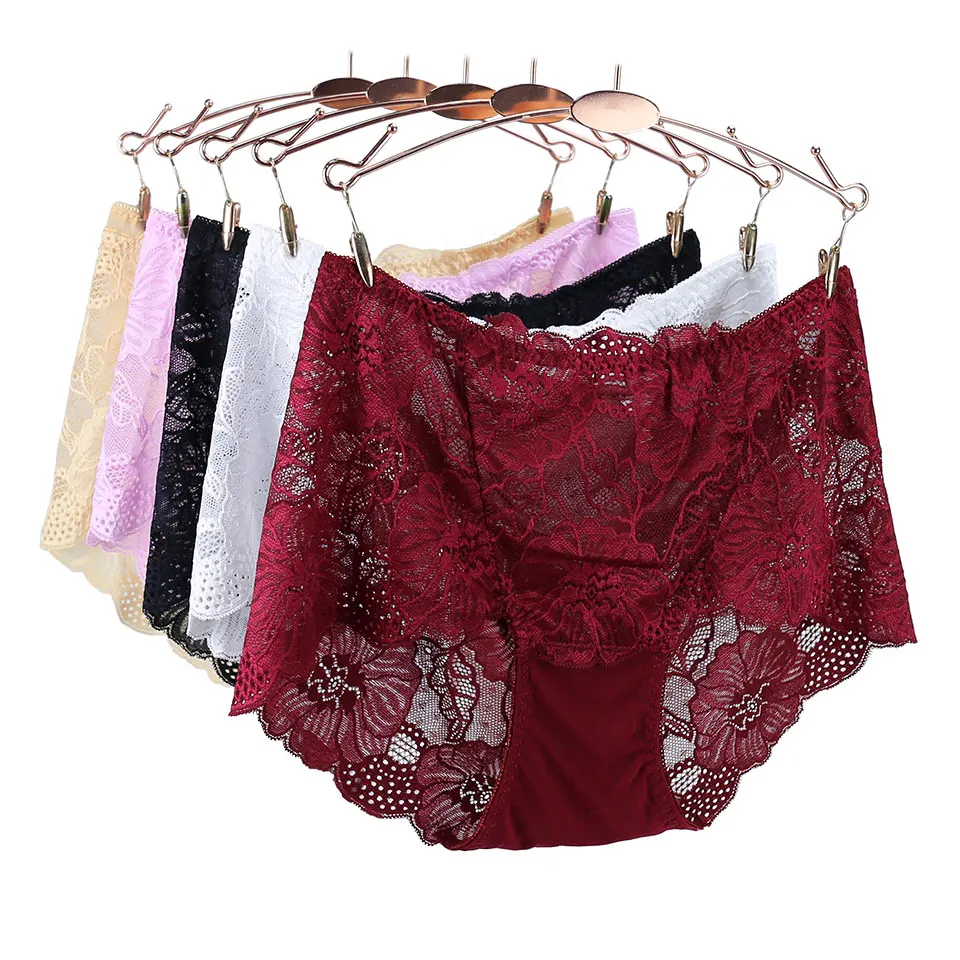 Женские Прозрачные Трусики с высокой талией кружевные трусики цветочным принтом