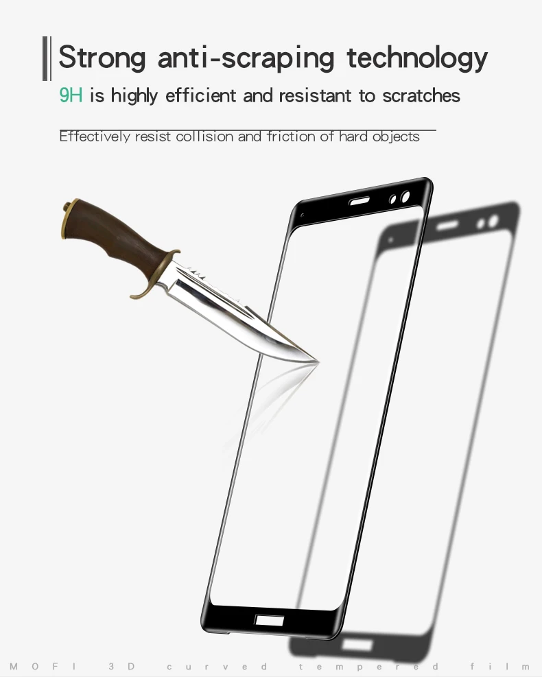 MOFI для Sony Xperia XZ3 защита экрана закаленное стекло 3D изогнутое тонкое полное