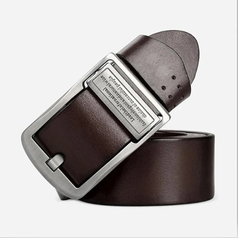 Men Belt Alloy Buckle Genuine Leather Material Waist Brand High-grade Business Pure Color Wild Tide Boys Belts | Аксессуары для