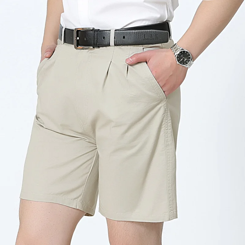 Шорты мужские тонкие хлопковые свободные дышащие пляжные деловой повседневный