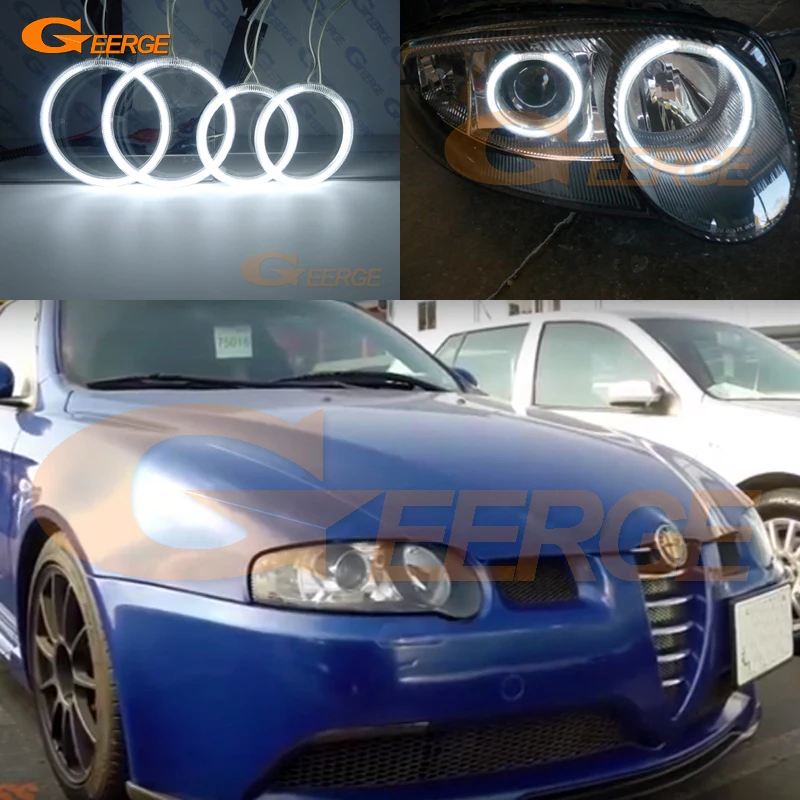 Для Alfa Romeo 147 2000 2001 2002 2003 2004 ксенон отличное ультра-яркая подсветка с холодным катодом(CCFL) Ангельские глазки комплект Halo Кольцо