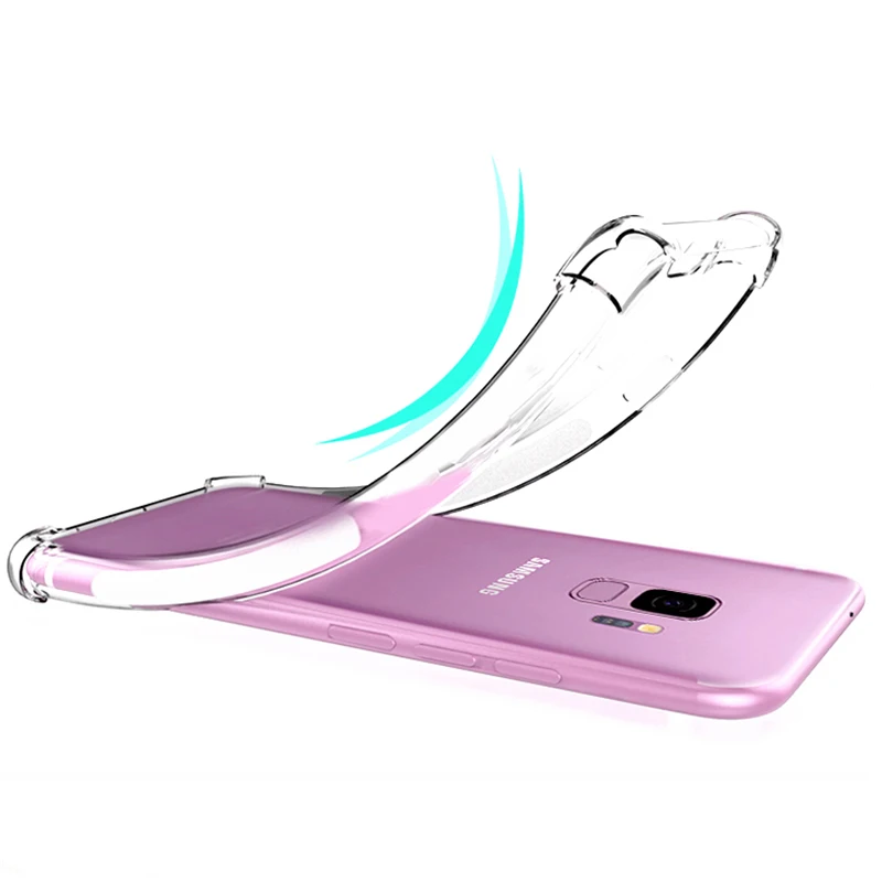 Clear Silicone Anti-Knock phone Cases for Samsung Galaxy S9 S8 plus S7 S6 edge Note 8 J3 J5 J7 A5 A7 2017 2016 2018 G530 Case |