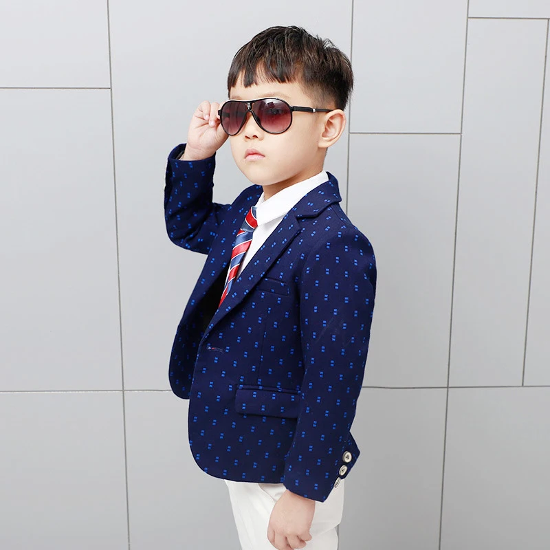 

New Design Boys Dots Print Blazers Kids Fashion Spring Blazer Jacket for Boys Children Formal Wedding Suits Blazer Boys Jacket