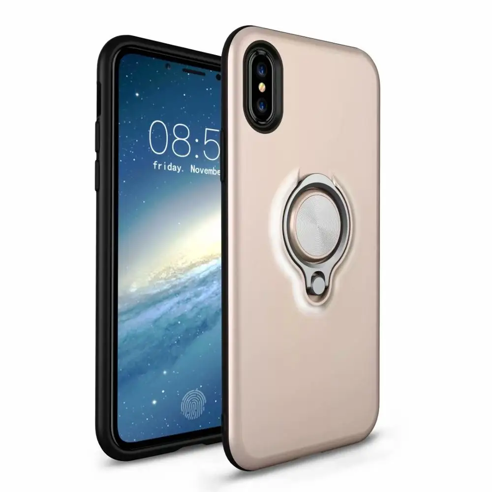Для iPhone 11 Pro MAX роскошный автомобильный Магнитный скрытый держатель с кольцом-подставкой Чехол для телефона для iPhone XR X XS Max 5S 6s 7 Plus 8 Plus Coque - Цвет: Gold