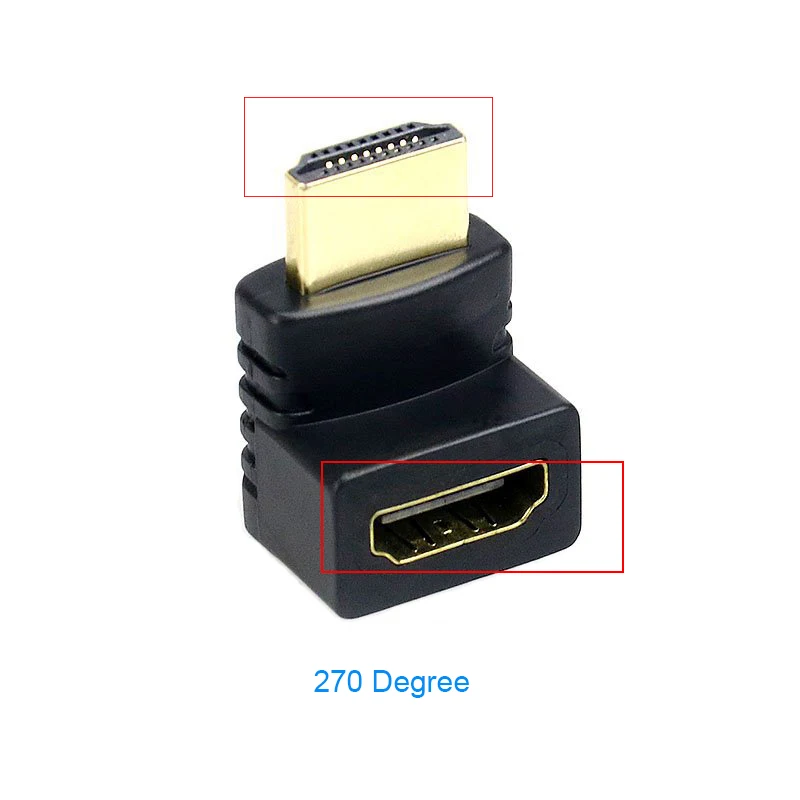 270 Degree 1/2/5 шт.-HDMI-Male к HDMI переходник с внутренней резьбой 90 градусов 270 градусов угол HDMI удлинитель конвертер для HDTV - Цвет: 270 Degree