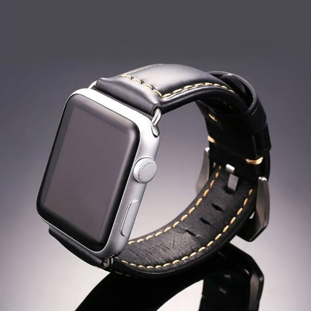 Ремешок из натуральной кожи для Apple Watch band 44 мм 40 мм 42 мм 38 мм, браслет из воловьей кожи для iWatch, Apple watch series 3 4 5 se 6 от AliExpress WW