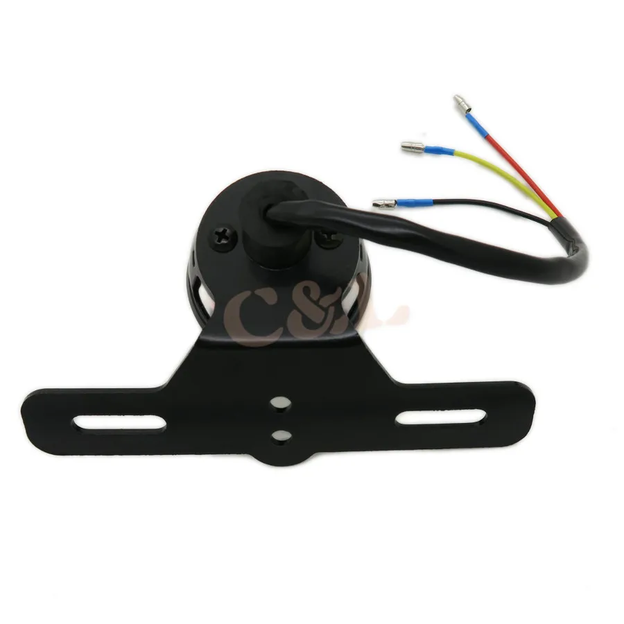 Мотоциклетная черная стоп винтажная лампа номерного знака задний стоп-сигнал