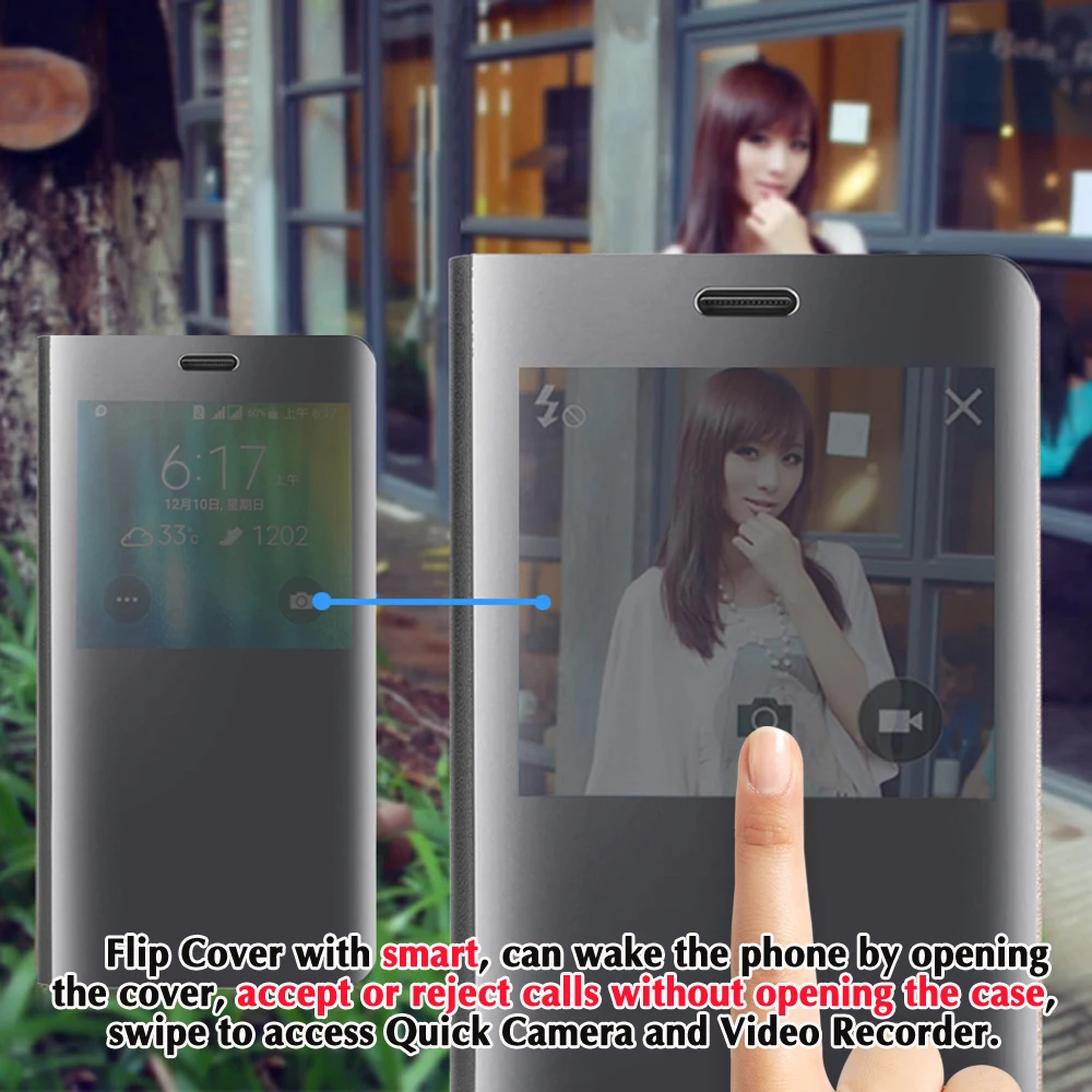 Чехол для смарт чехол телефона samsung Galaxy Note 3 III Note3 SM N900 N9000 N9002 N9005 флип зеркальный