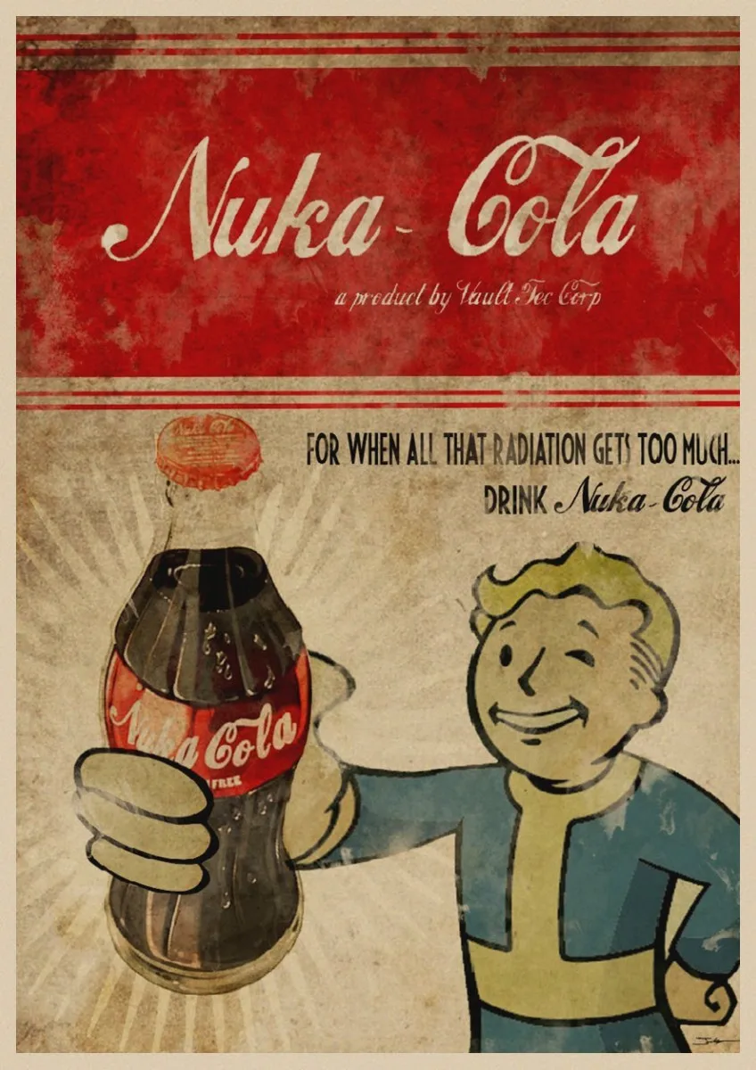 10 Fallout 3 4 игровой плакат Fallout серия игра Ретро плакат, крафт-бумага для бара кафе домашний декор Настенная роспись наклейка Z8 - Цвет: 10
