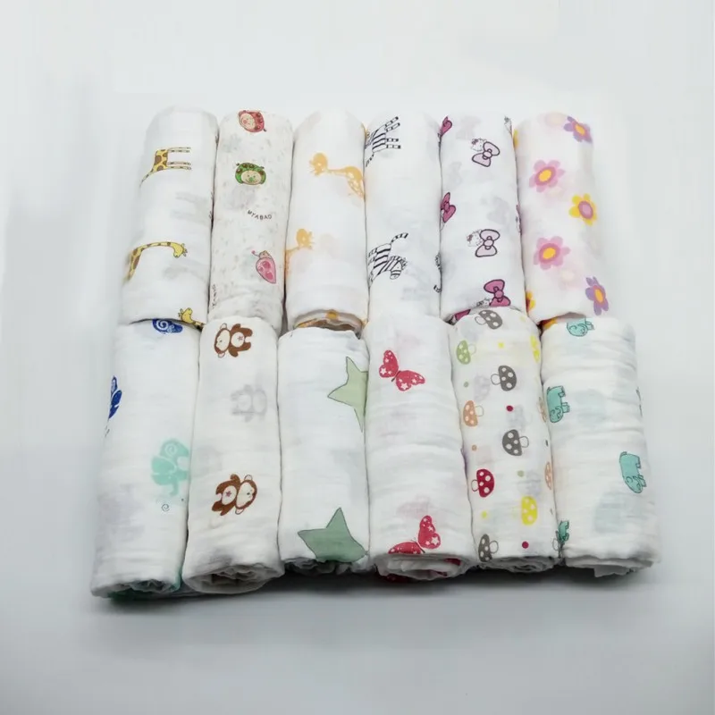 Newborn Infant Cotton Swaddle Towel Random Delivery Muslin Baby Swaddling Blanket 120x120cm | Мать и ребенок