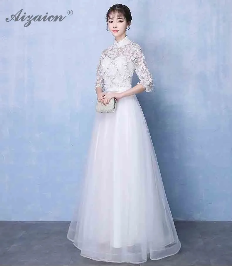 Китайское традиционное платье современное Qipao элегантное вечернее платье белое Cheongsam сексуальное длинное Qipoa вечернее платье Ретро Халат