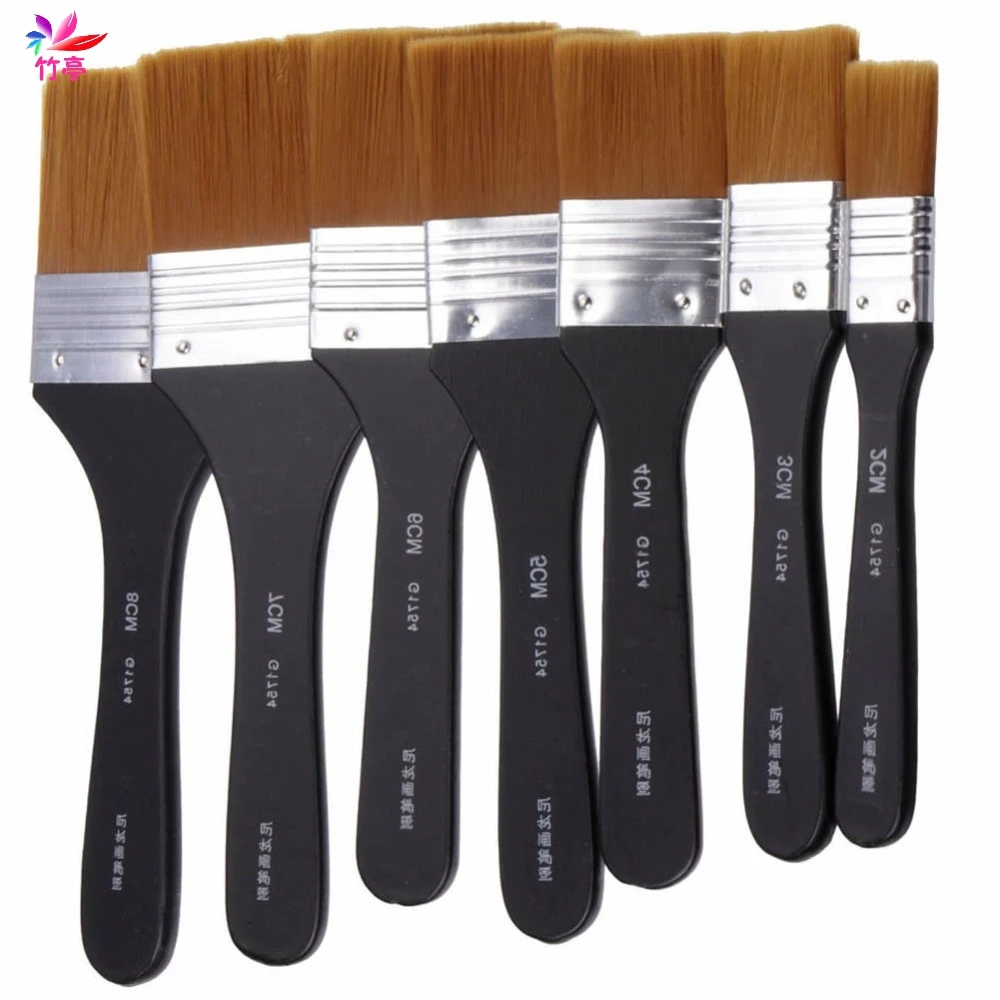 Flat Tips Artist Brush Nylon Hair Oil Painting Watercolor Paint Art Pen 7 Models | Дом и сад