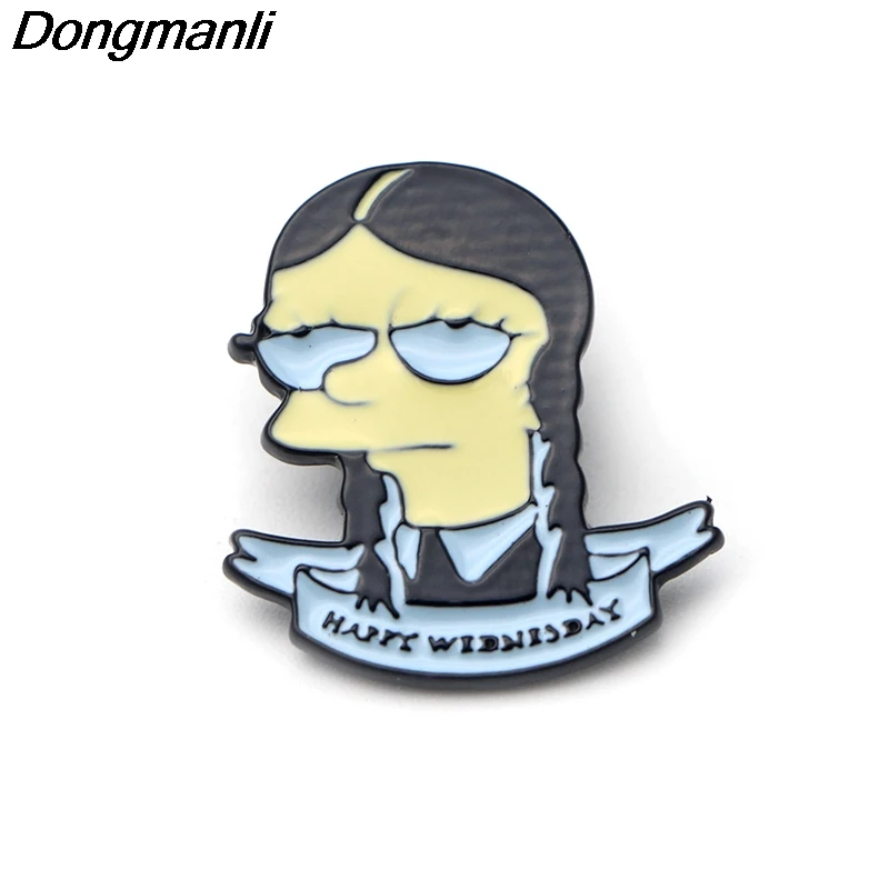 P2267 Dongmanli ТВ-шоу Lisa Addams нагрудная булавка Addams семья среда Addams жуткие эмалированные лацканы