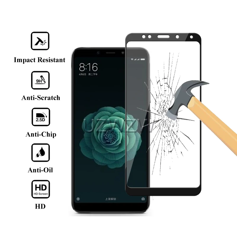 Защитная пленка для xiaomi mi 6X 5X полное покрытие закаленное Стекло для xio mi A1 mi A2 Экран протектор xiaomi mi A2 5X 1 6X glas