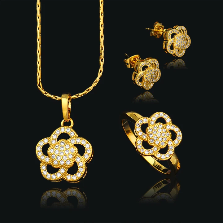 Новое поступление набор женских ювелирных украшений Fansheng с микро инкрустацией