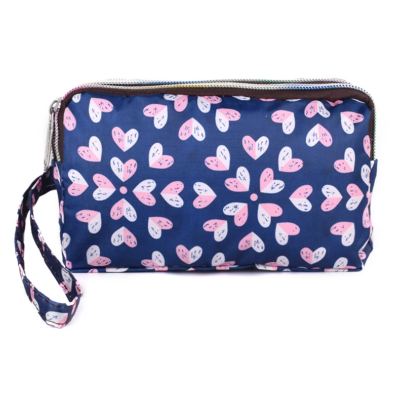 National printing Cute Style 3 Layer Women's Wallets Female Party Handbag Credit Card Holder Zipper Purse Clutch Phone Bag