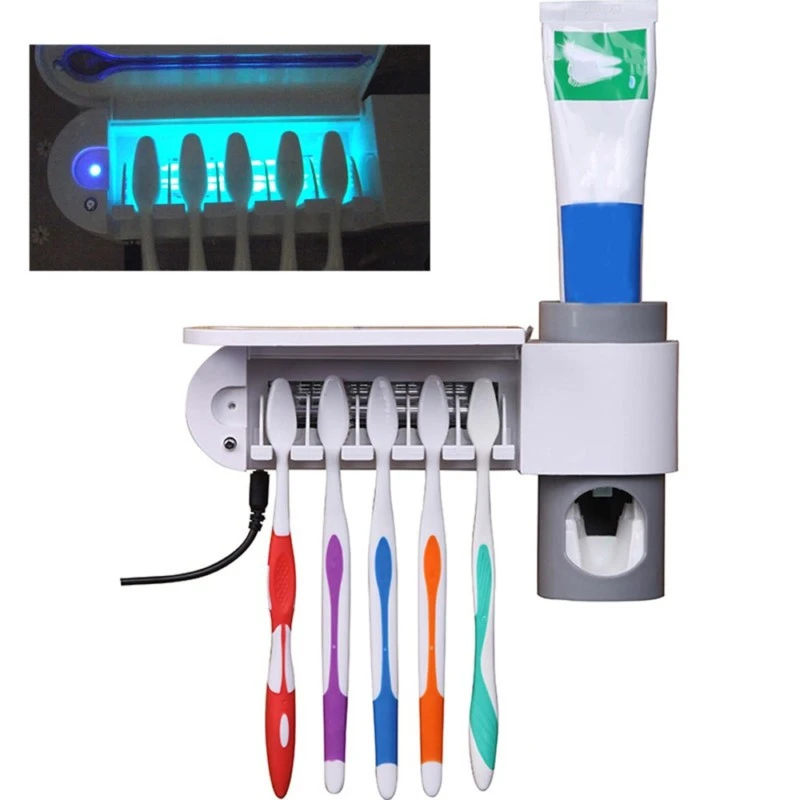ABEDOE UV Light Ultraviolet Toothbrush Automatic Toothpaste Dispenser Sterilizer Toothbrush Holder Cleaner Toothbrush Sterilizer