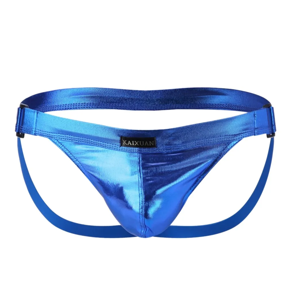 Мужские сексуальные синие вентилируемые трусы KAIXUAN с низкой посадкой нижнее