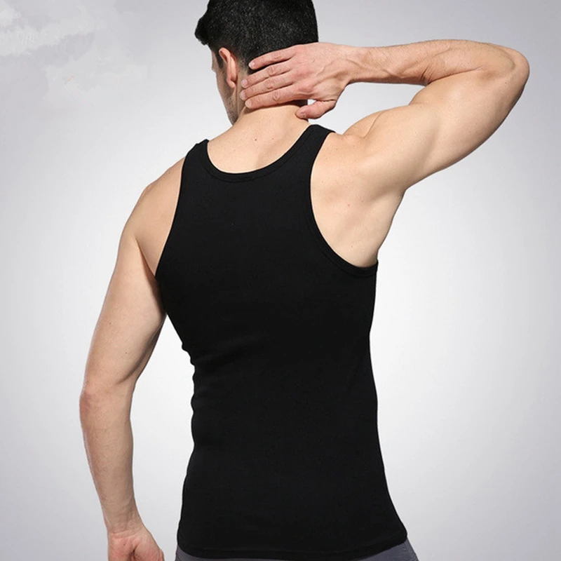 Men's vest pure cotton body-building stretch sports bottom type men must be comfortable fashionable leisure 3 Pieces |