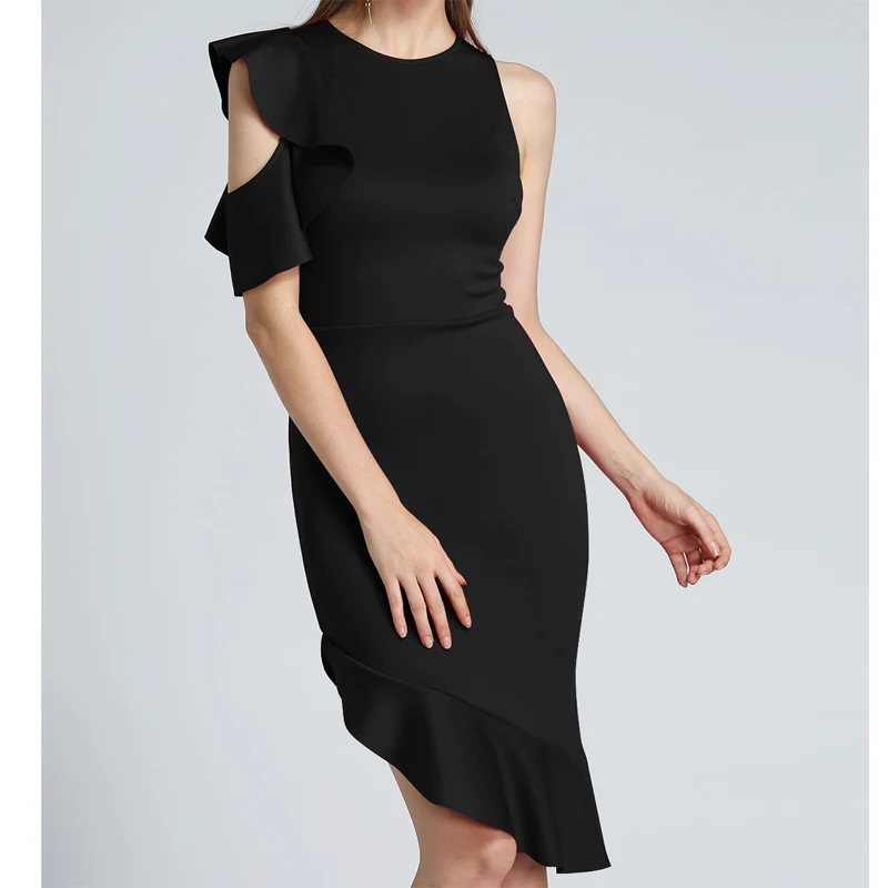 Amazon Лидер продаж XL Красный с круглым вырезом открытыми плечами облегающее платье