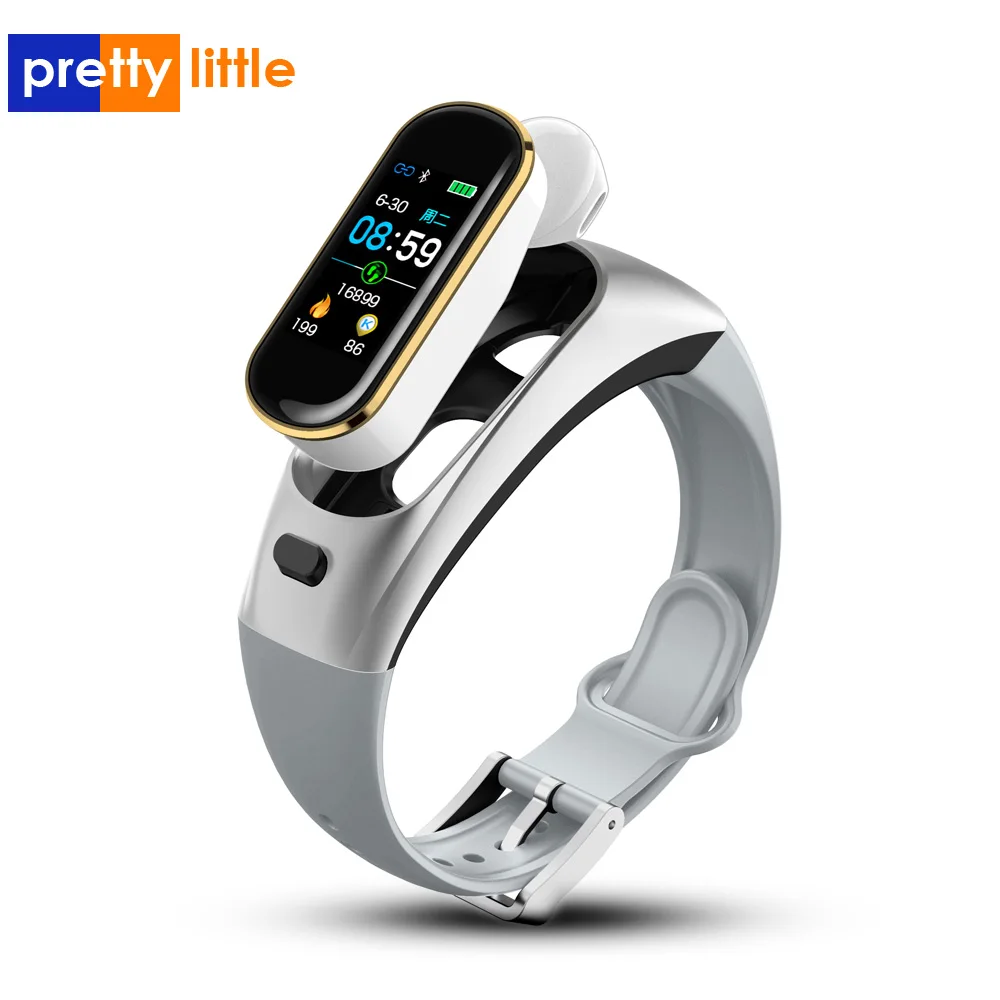 2019 android Smart Watch Bluetooth Wireless Earphone Blood Pressure Heart Rate Monitor Bracelet For Apple Iphone H109 Электроника