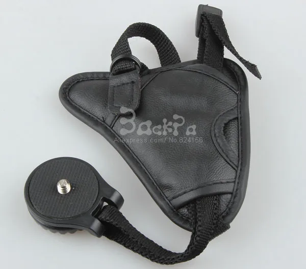 

10pcs free shiping Portable PU Leather Black Camera Wrist Strap for Camera fit Nikon / Can0n / S0ny