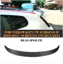 Автомобильный задний спойлер из углеродного волокна для Volkswagen VW scirocco R R20 бампер 2009- Черный FRP двойной выхлоп один выход