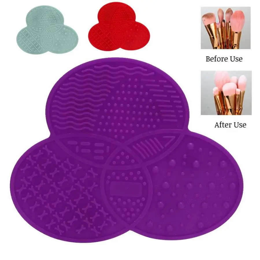 Профессиональная силиконовая губка для удаления макияжа 3 цветов коврик