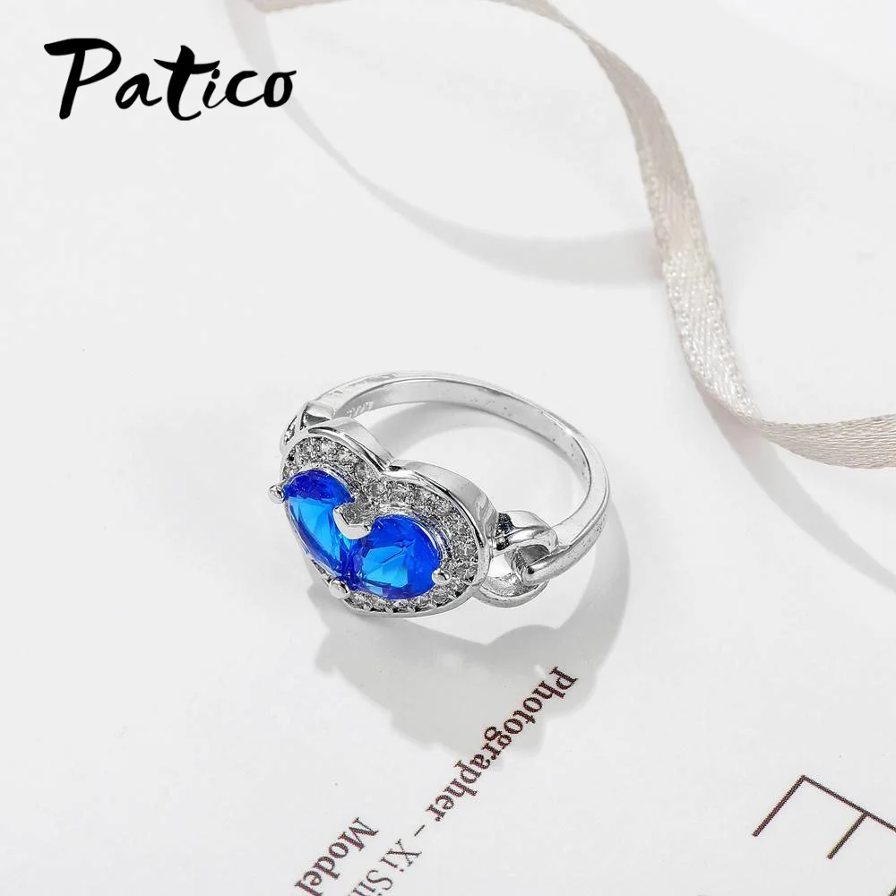 Новое поступление особый дизайн синий цвет в форме сердца AAA кубический цирконий