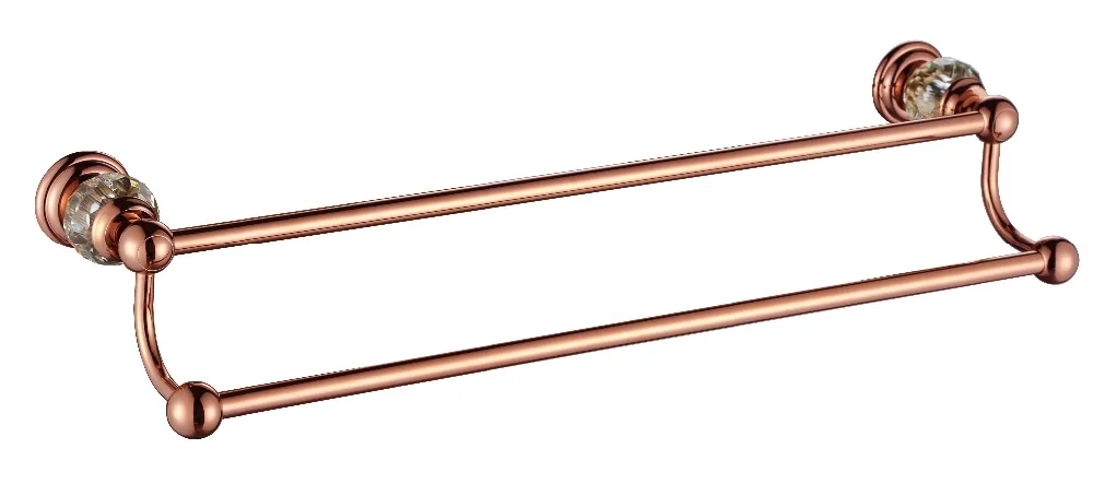 Бесплатная доставка двустворчатый держатель для полотенец из розового золота Ti