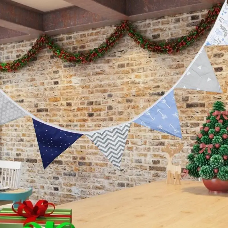 12 флагов 3 2 м скандинавские Ins двусторонний набивной хлопковой ткани Bunting Pennant |