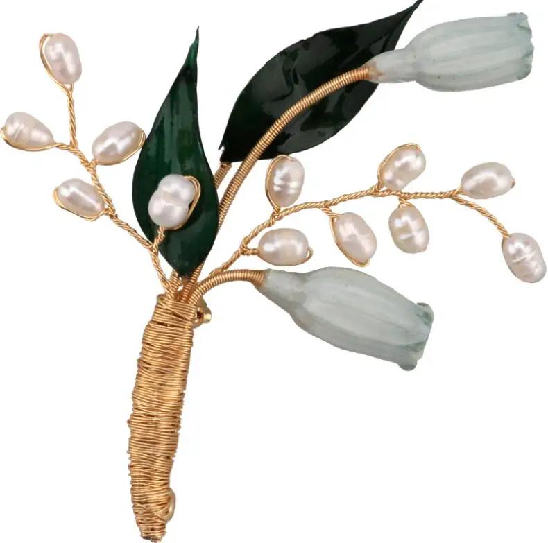 CSxjd натуральный жемчуг свежий Лилия долины свадебное платье аксессуары брошь