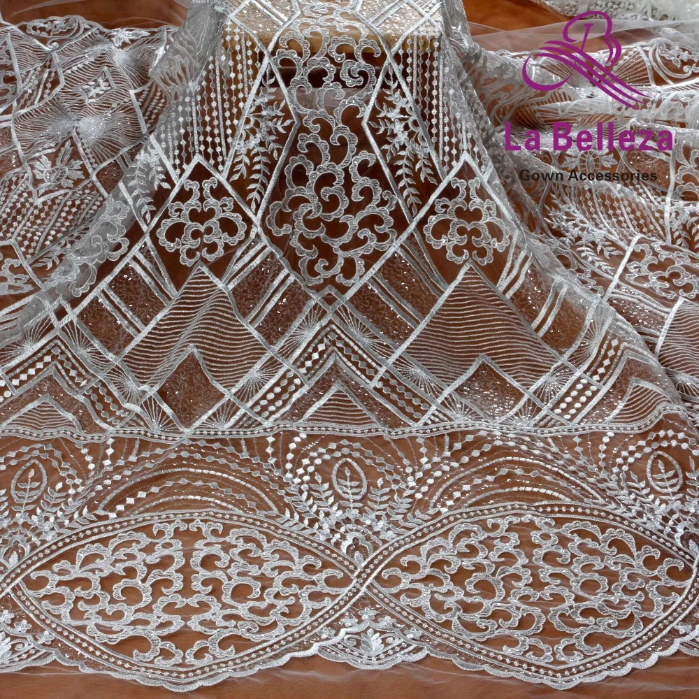 La Belleza 2019 Новый полиэстер с прозрачными блестками на сетке свадебное платье