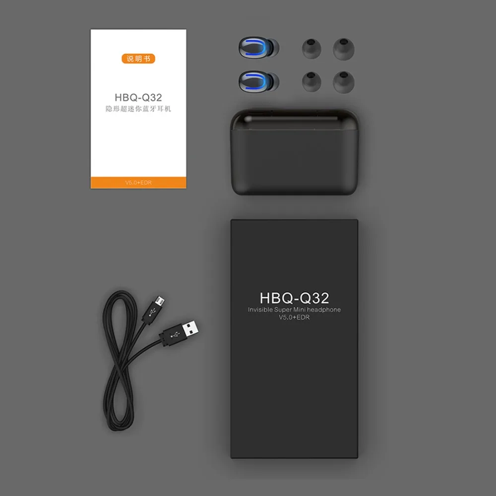 Оригинальный слог HBQ Q32 наушники вкладыши TWS Bluetooth V5.0 мини Беспроводной спортивные