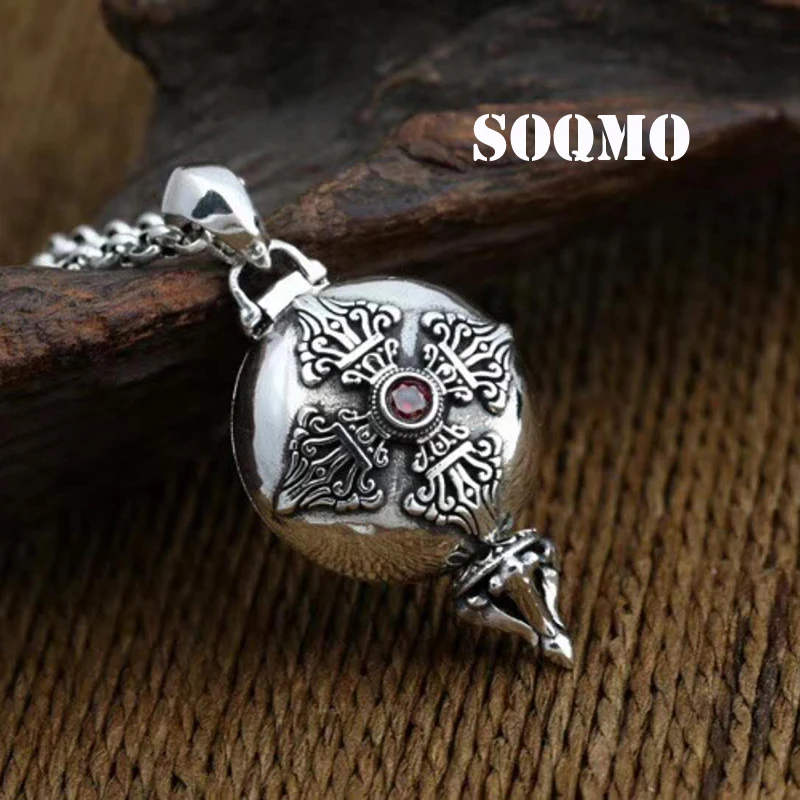 SOQMO 100% Настоящее серебро 925 пробы ожерелье кулон для женщин или мужчин