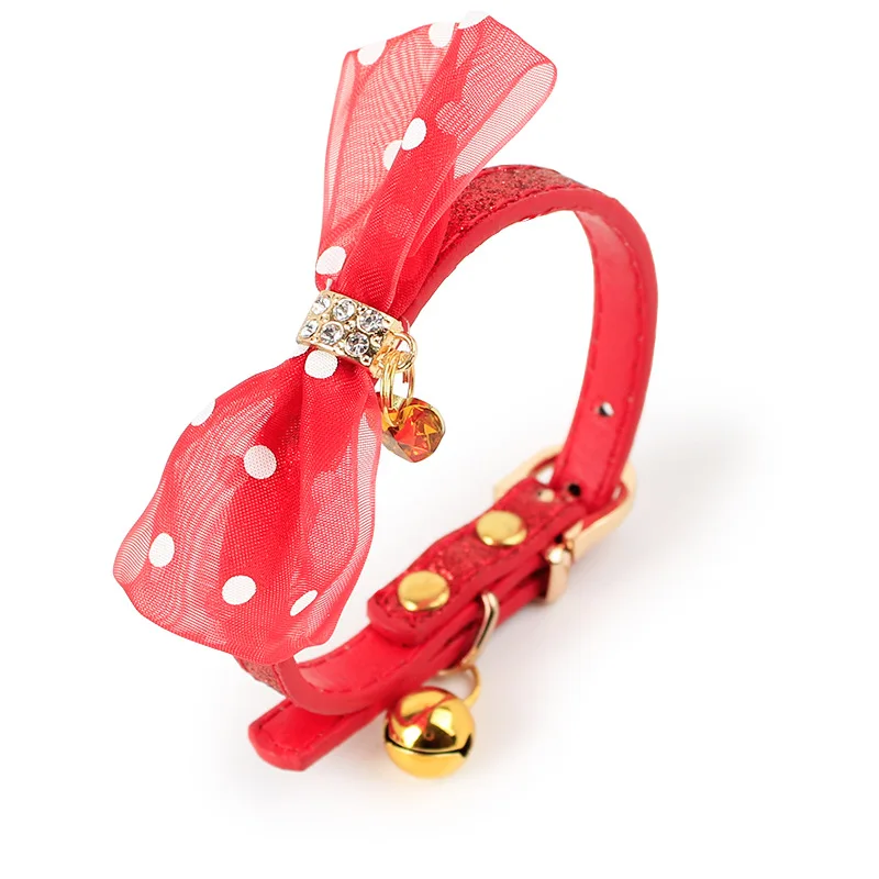 Милый блестящий ошейник для маленькой собаки кошки Регулируемый из