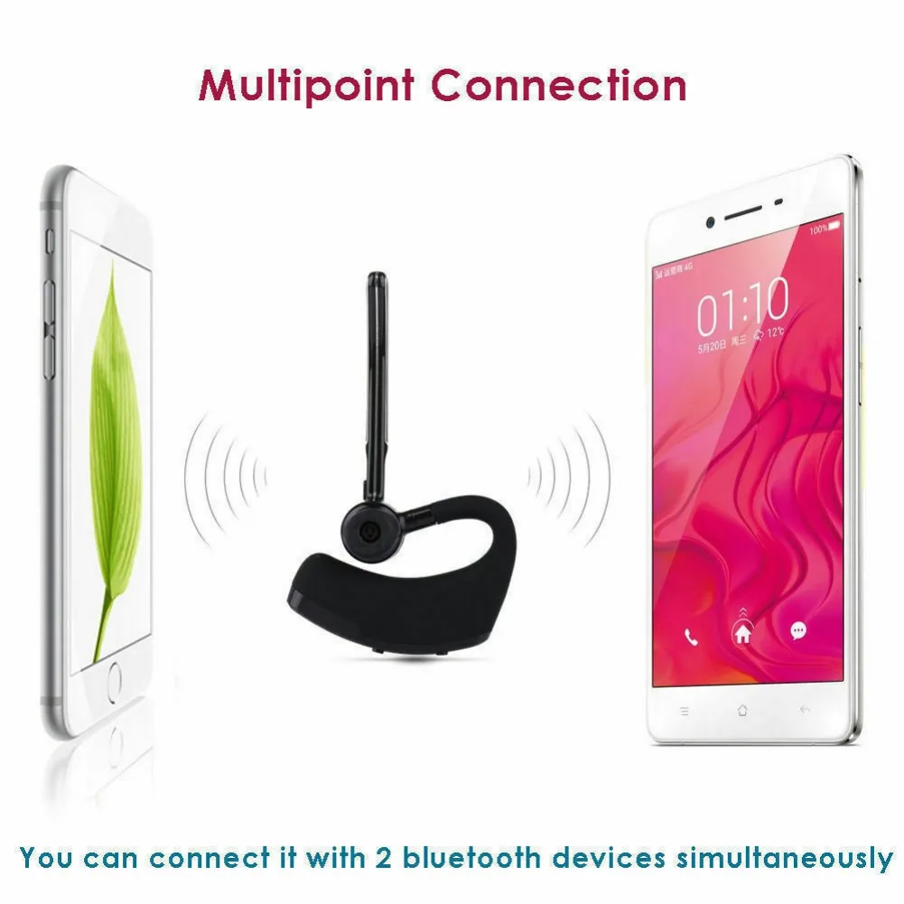 Bluetooth гарнитура V8 деловые наушники с микрофоном, беспроводные Bluetooth 4,1 наушники для iPhone Xr Xiaomi 9 samsung