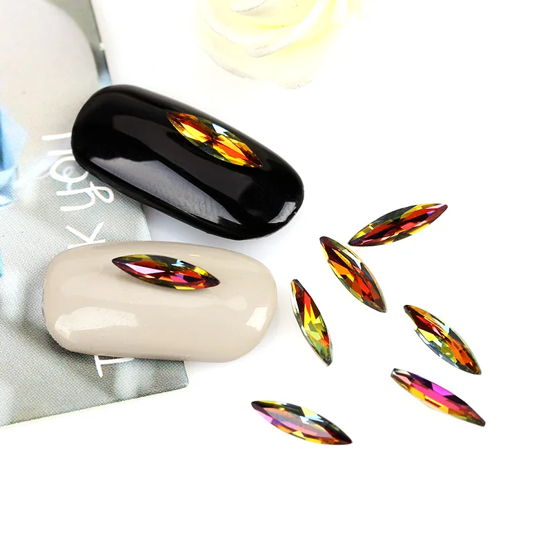 Blueness стразы для ногтей на ногти 10 шт./упак. плоской формы стекла пламени цветные