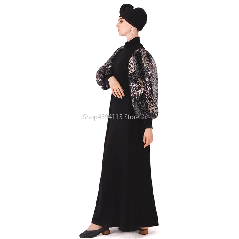 Черное мусульманское платье abaya Vestidos Caftan Ramadan Турция Дубай женское арабский