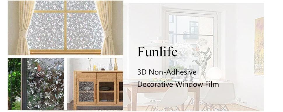 Funlife 30/45/60/75/90*200 см пленка для защиты от солнца стеклянная пленка электростатического с антипригарным покрытием декоративная оконная пленка для домашней кухни, для офиса