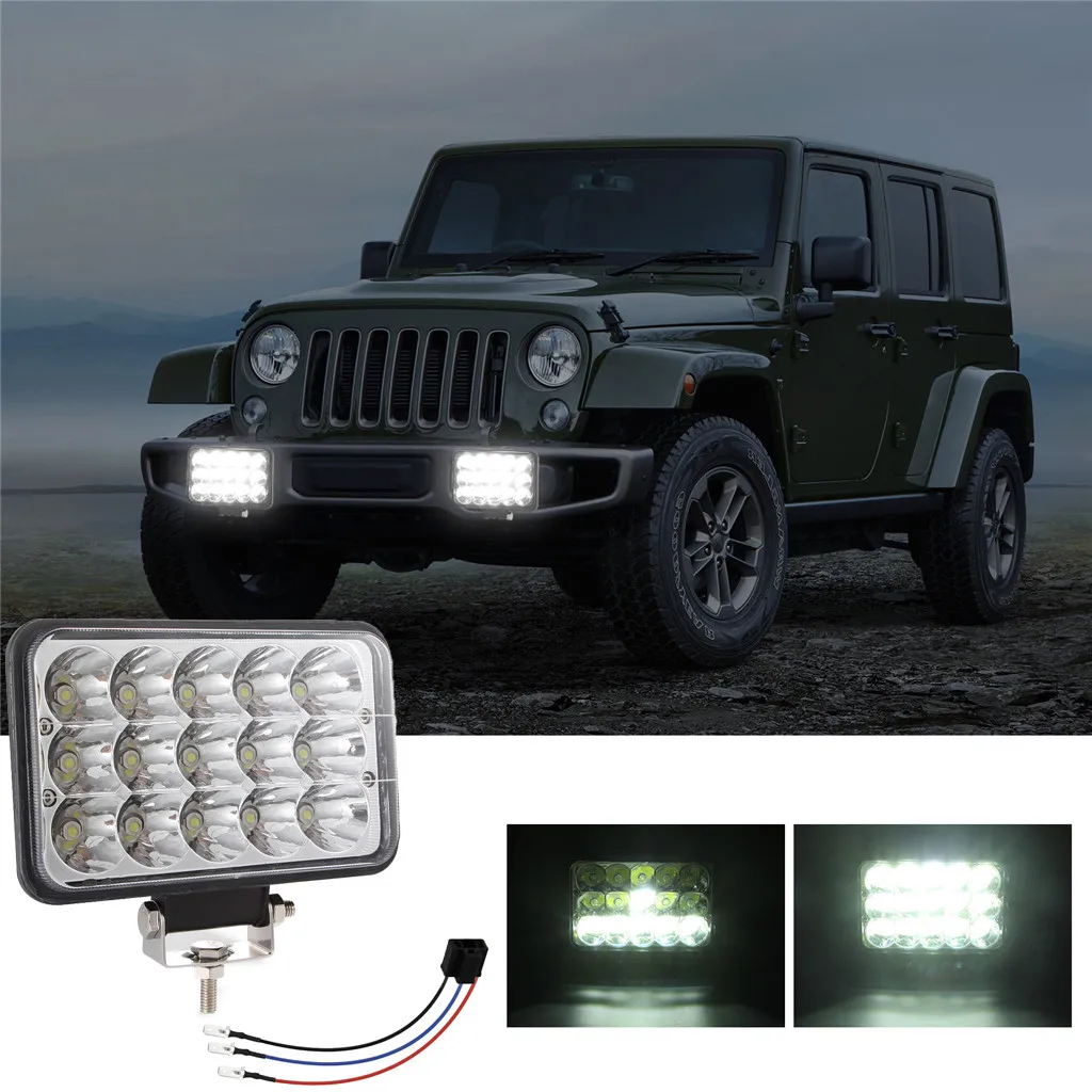150 Вт 4X6 дюймов прямоугольный светодиодный морской луч с DRL для Jeep Wrangler YJ Cherokee XJ H6014