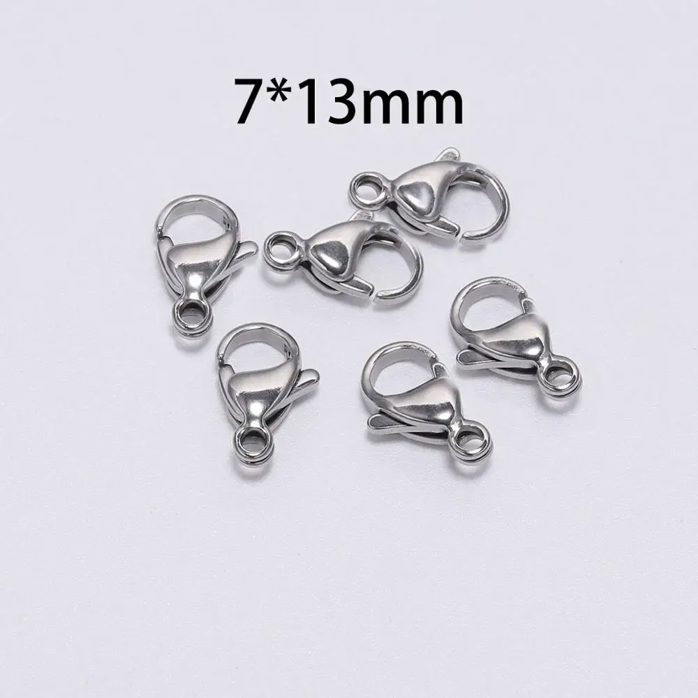 7 x 13mm 30 шт./лот застежки-крючки из нержавеющей стали для DIY браслетов, ювелирных изделий, фурнитура для аксессуаров - Цвет: 7 x 13mm
